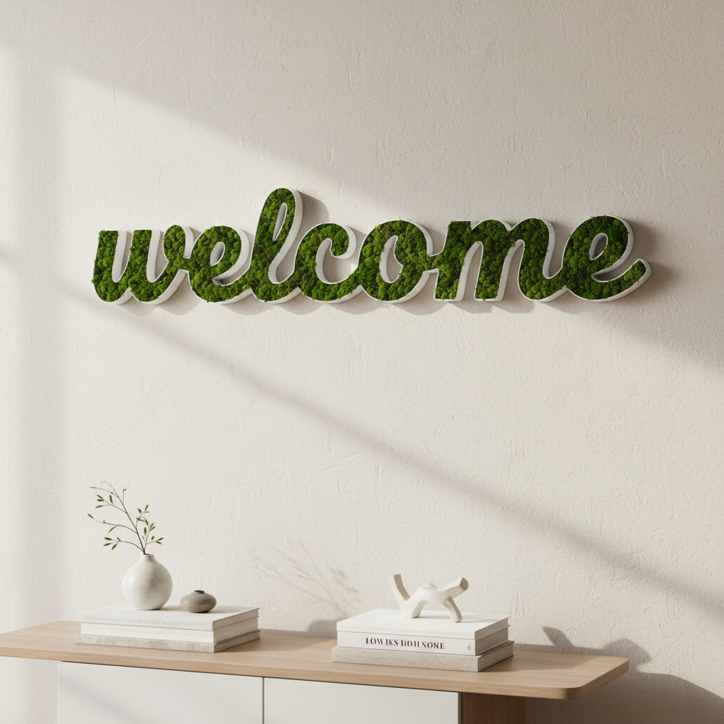 artificial moss 3d letter sign custom green moss logo signage for office wall branding