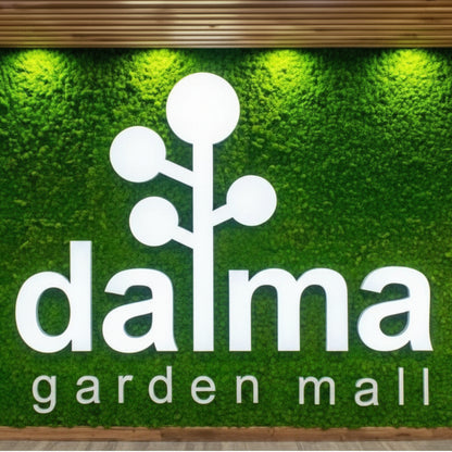 artificial moss wall panel with logo signage green wall branding decor for office and mall interiors