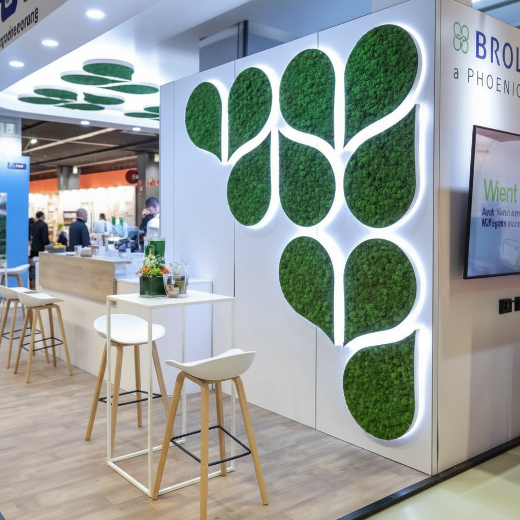artificial vertical garden wall panel with LED backlit moss design for modern interiors