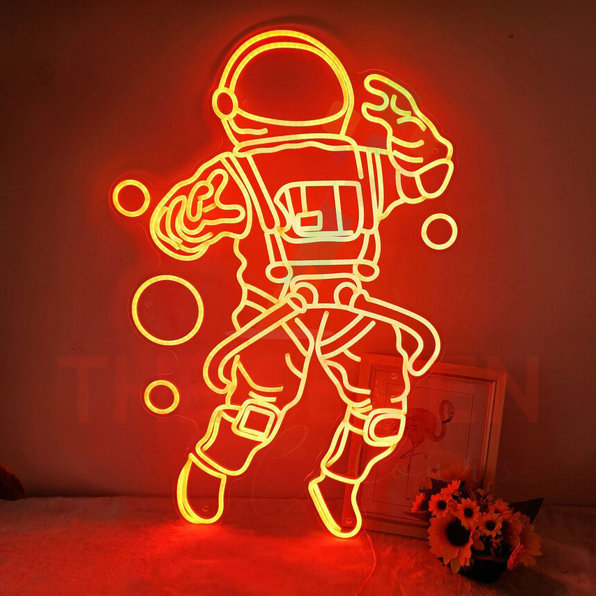 Astronaut Neon Sign Board LED Space Theme Neon Light Wall Decor