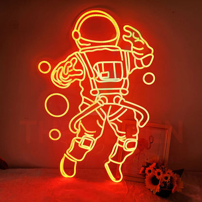 Astronaut Neon Sign Board LED Space Theme Neon Light Wall Decor
