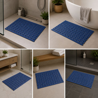Non-Slip Shower Mat for Bathrooms, Laundry Room (60 cm By 46 Cm) (Blue)