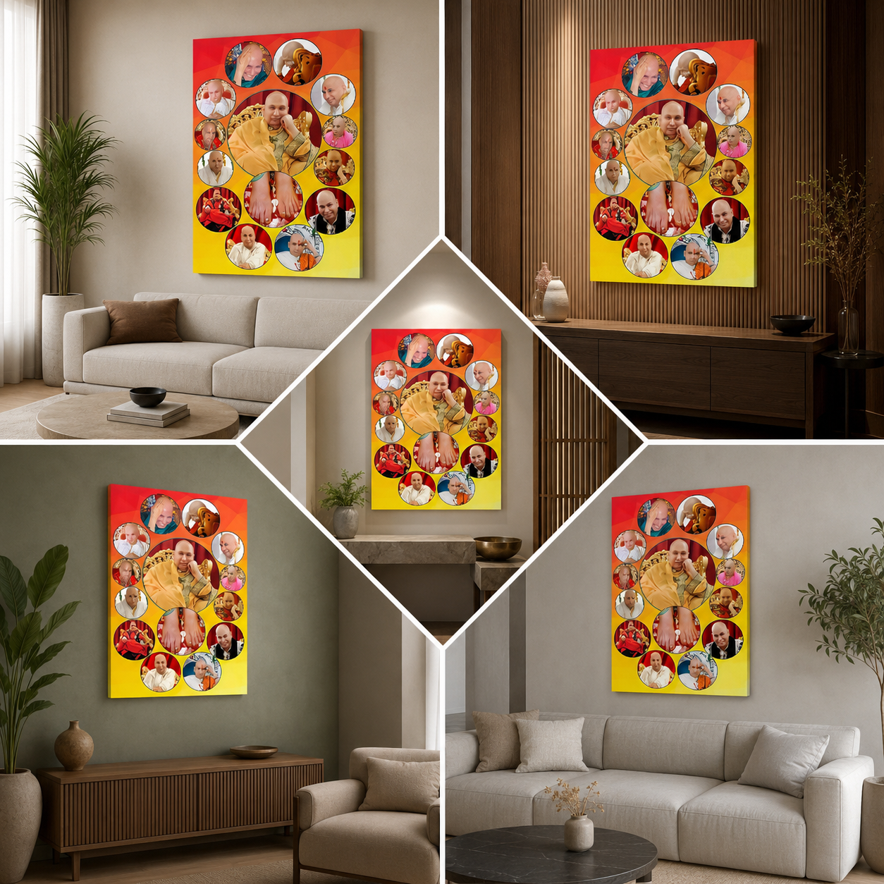 Guru Swaroop Canvas Wall Art | Customized Multi Photo Frame for Home Decor
