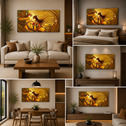 Radha Krishna Canvas Painting for Living Room Decor