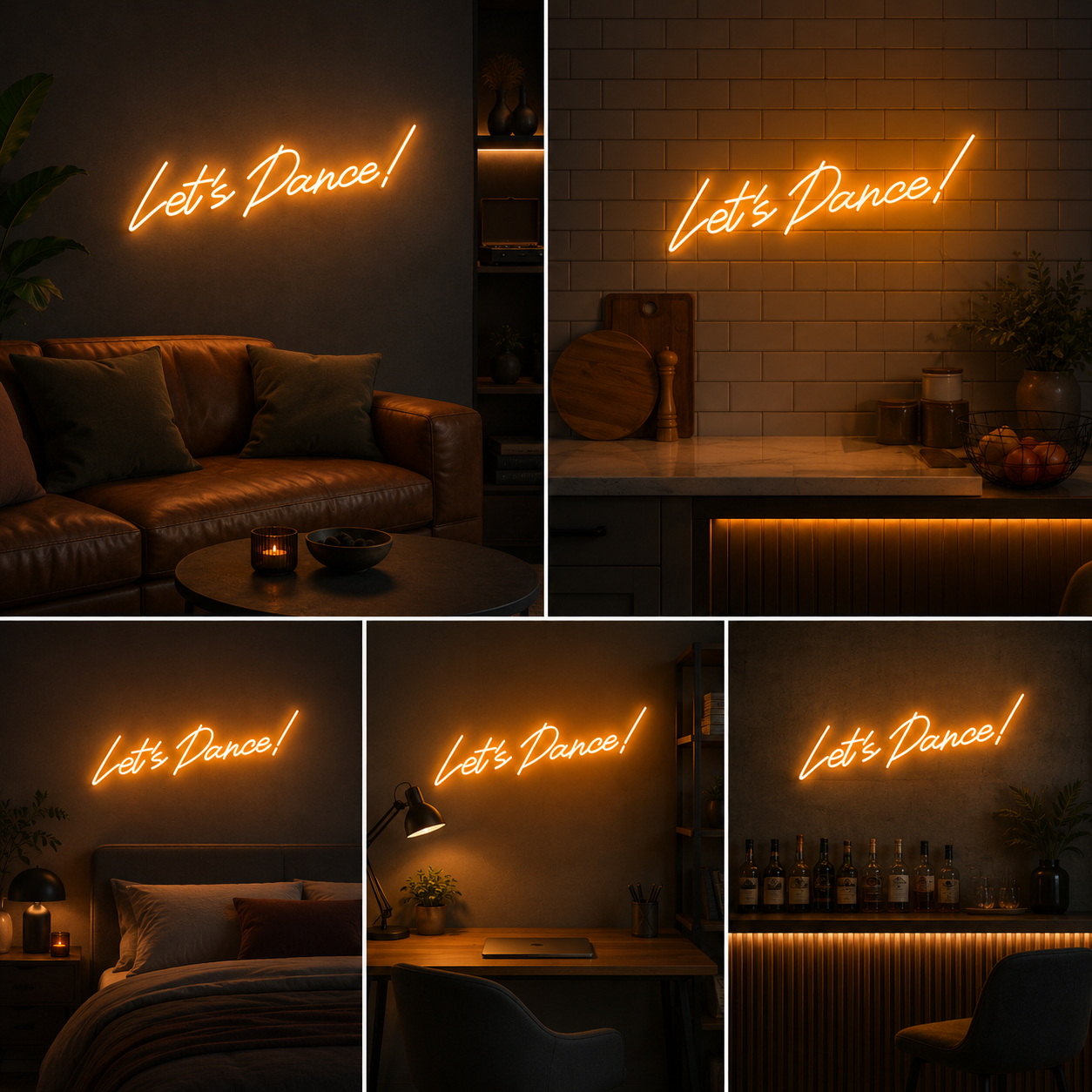 Let’s Dance Neon Sign Board – Warm LED Neon Light Wall Decor | Custom Neon Light & Customised Neon Light