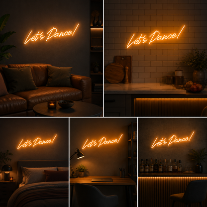 Let’s Dance Neon Sign Board – Warm LED Neon Light Wall Decor | Custom Neon Light & Customised Neon Light