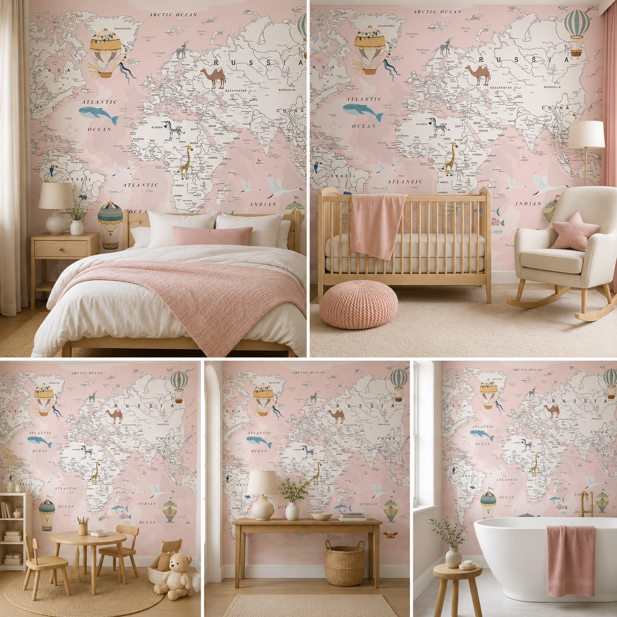 World Map Wallpaper for Office Wall Kids Room Living Room