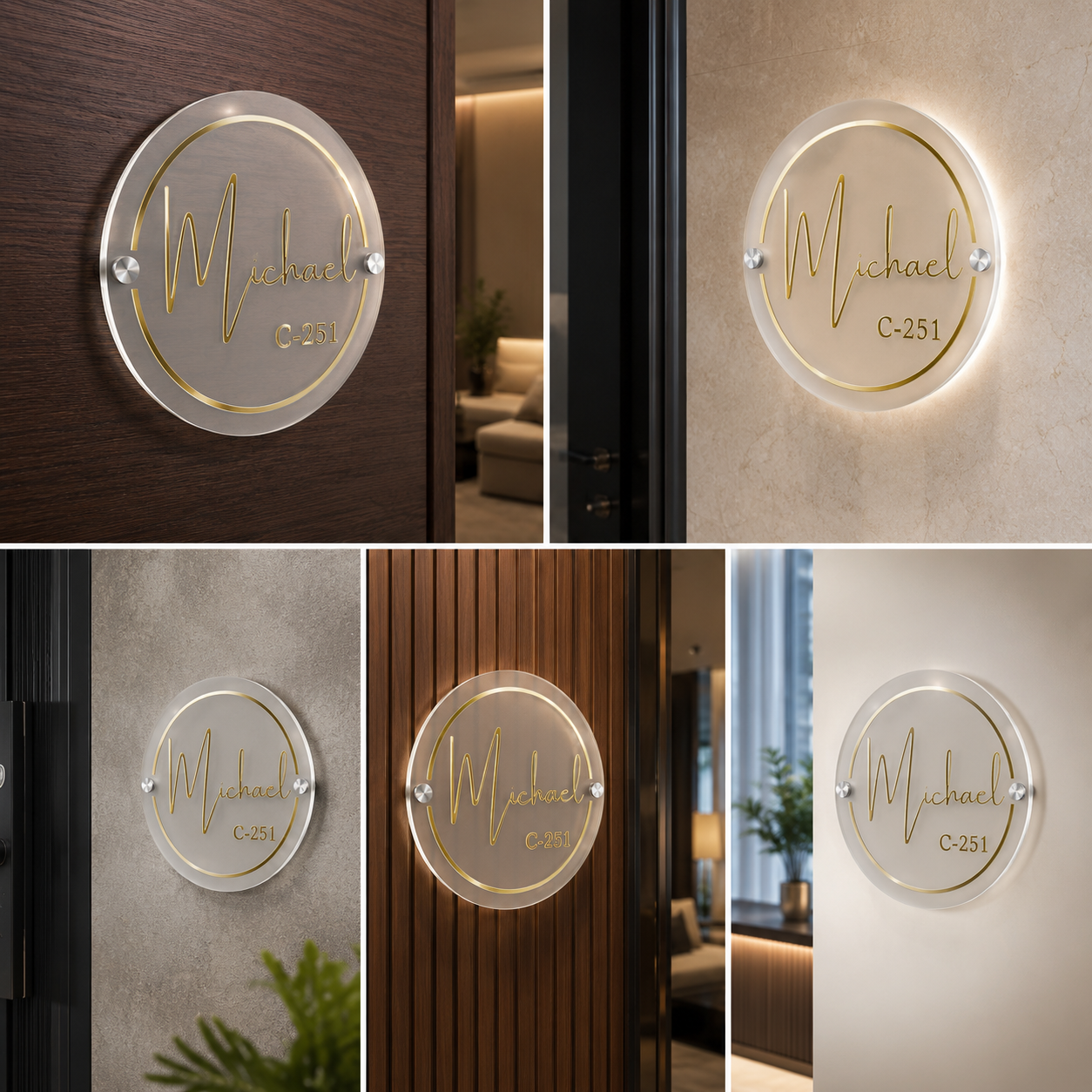 Round LED Sign Board | Custom Front Lit Acrylic Logo Sign for Storefront & Retail Branding