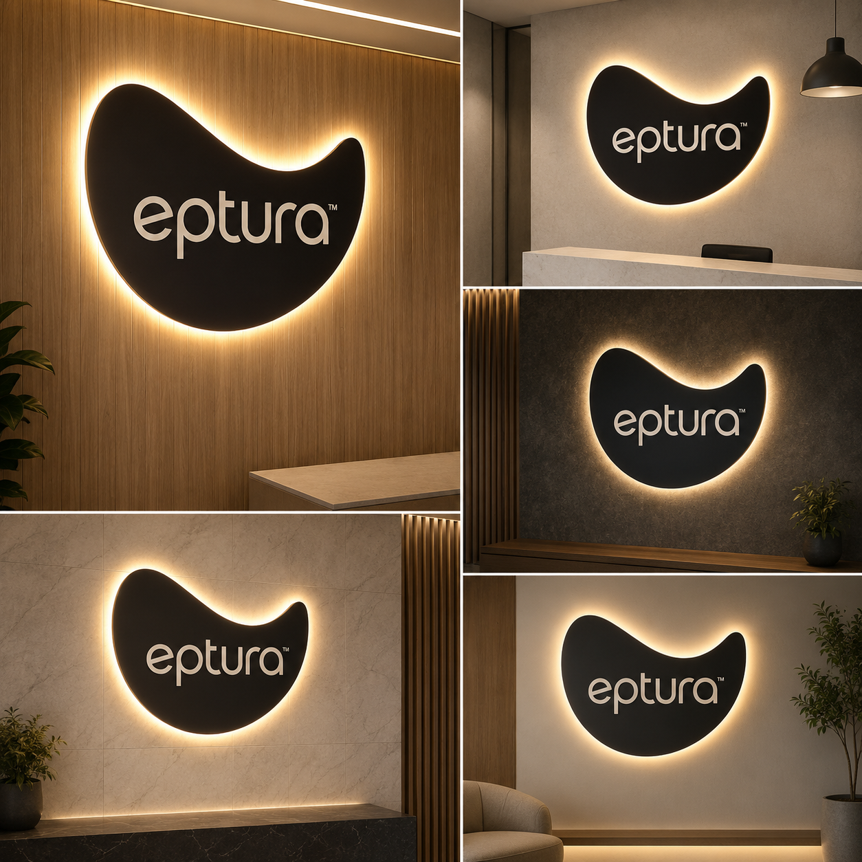 LED Custom Shape Acrylic Logo Sign Backlit Halo Wall Sign Illuminated Branding Signage for Office Reception and Corporate Interiors