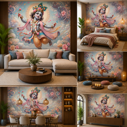 Lord Krishna Wallpaper | Peel & Stick Premium Wallpaper