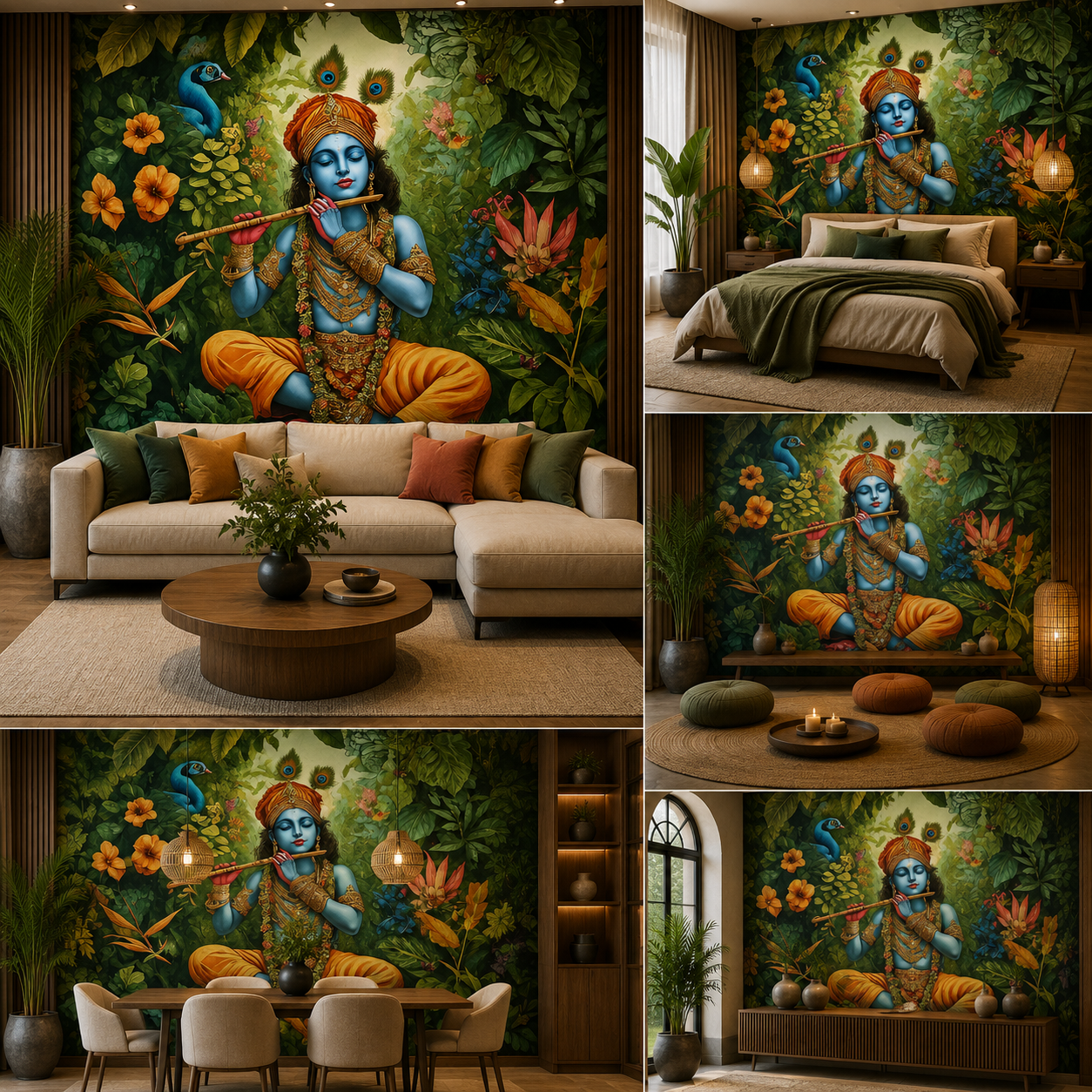 Lord Krishna Wallpaper | Peel & Stick Premium Wallpaper