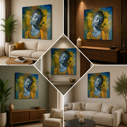Serene Buddha Wall Painting | Peaceful Spiritual Canvas Art for Home & Meditation Decor