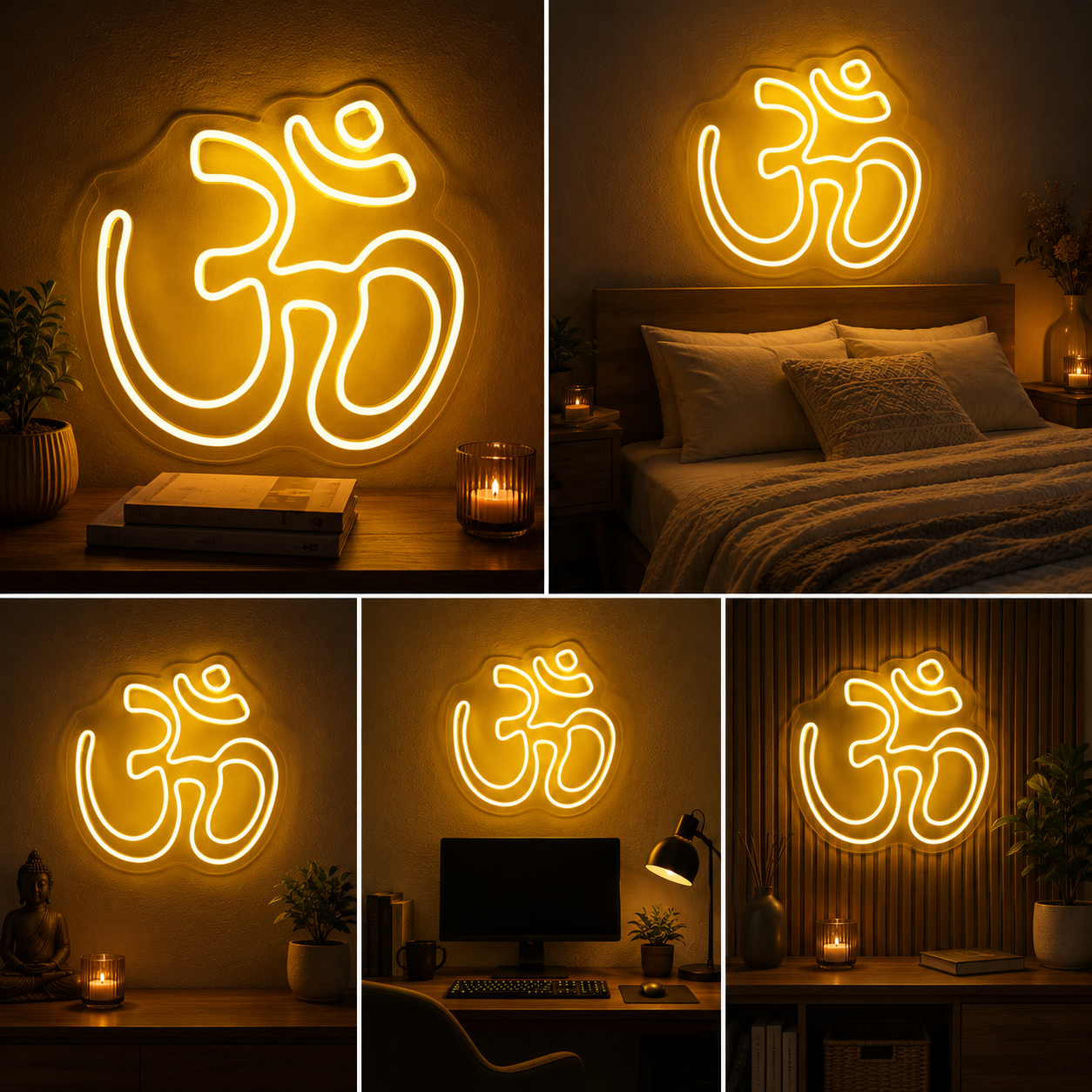 Om Symbol Neon Sign Board | Custom Neon Light Signs | Customised Neon Light Name Plate Spiritual Wall Decor
