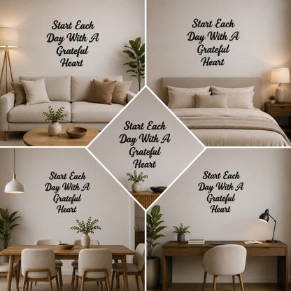 Start Each day With 3D Quote Black Wall Decor (24x24 In)