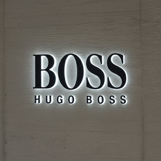 backlit 3d acrylic letter sign halo light logo signage for office showroom wall