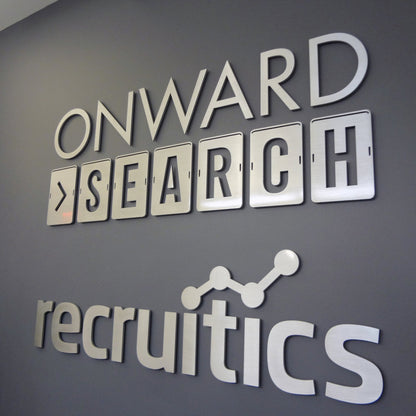 backlit 3D channel letter signage with halo lighting effect for premium interior branding