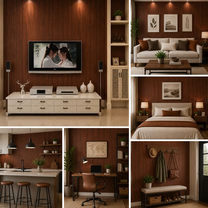 Peel and Stick self Adhesive Luxury Wall Stickers DIY Wallpaper for Living Room, Bedroom, Office Easy to Stick PVC Waterproof Scratch Resistance Removable for Home décor 45 cm x 300 cm Wooden
