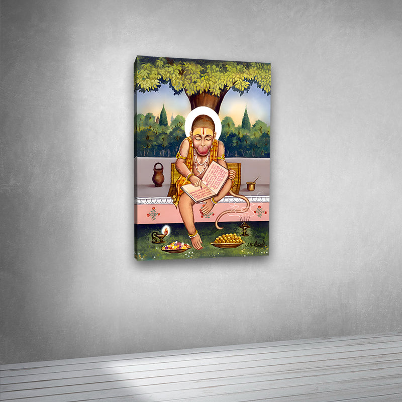 bal hanuman canvas painting frame hanuman ji wall decor for living room spiritual art