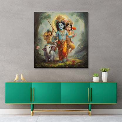 bal krishna kids canvas painting frame wall decor for living room