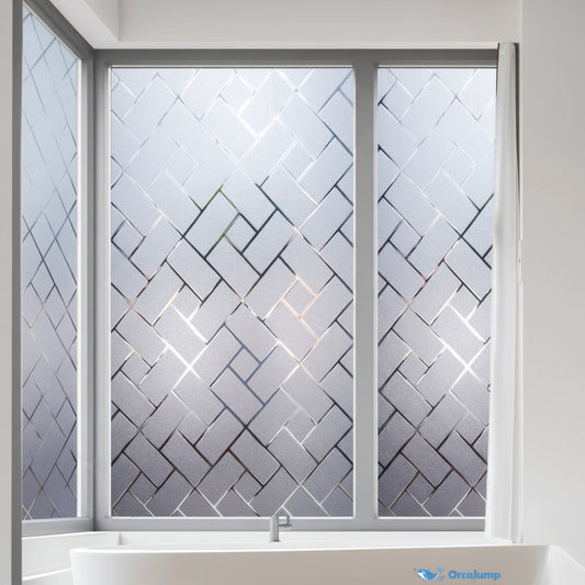 bamboo design frosted glass film decorative privacy vinyl for glass doors nature theme sticker