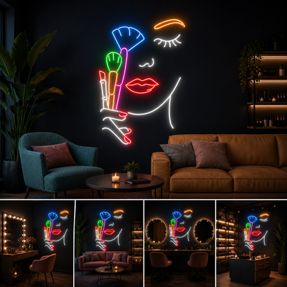Makeup Artist Neon Sign Board – Custom Neon Light Beauty Wall Decor (24 By 24 Inches)
