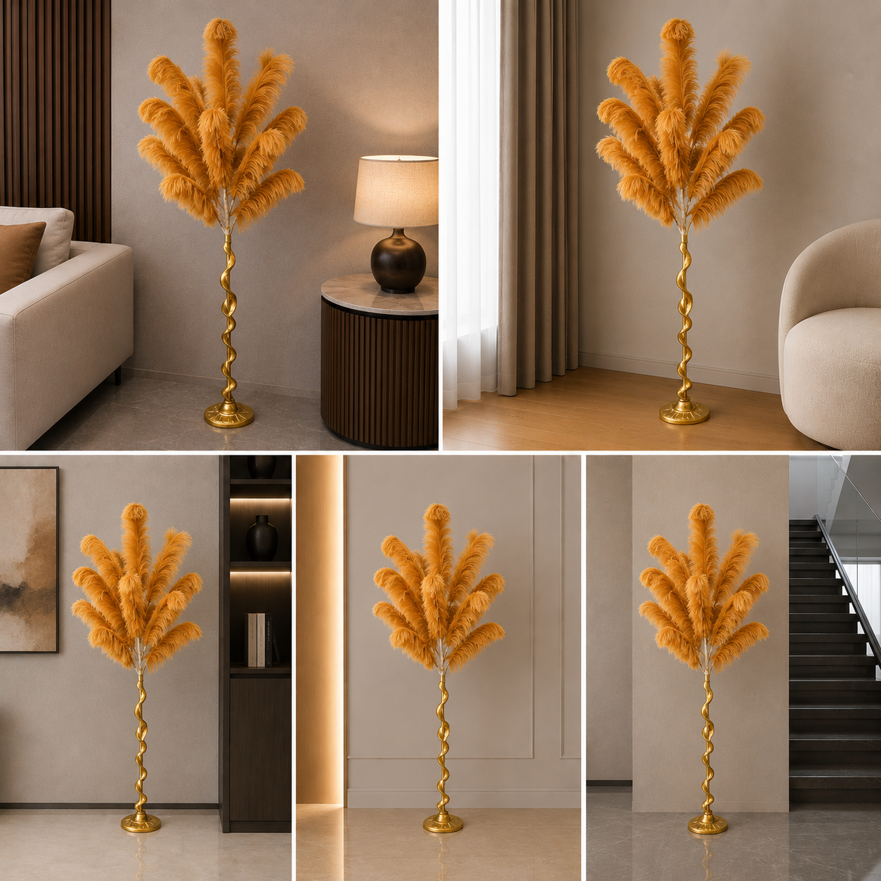 Ostrich Feather Floor Standing Decor For Living Room 165 cm
