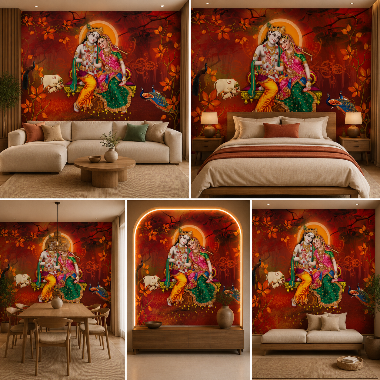 Radha Krishna Wallpaper | Peel & Stick Premium Wallpaper