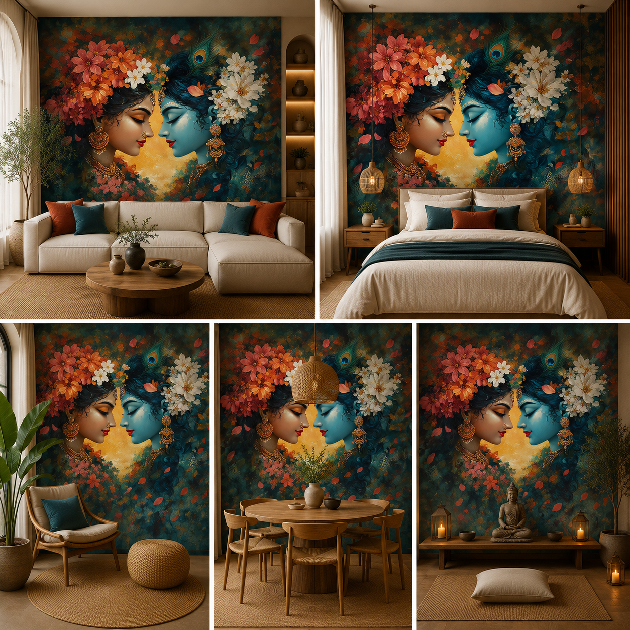 Radha Krishna Wallpaper | Peel & Stick Premium Wallpaper