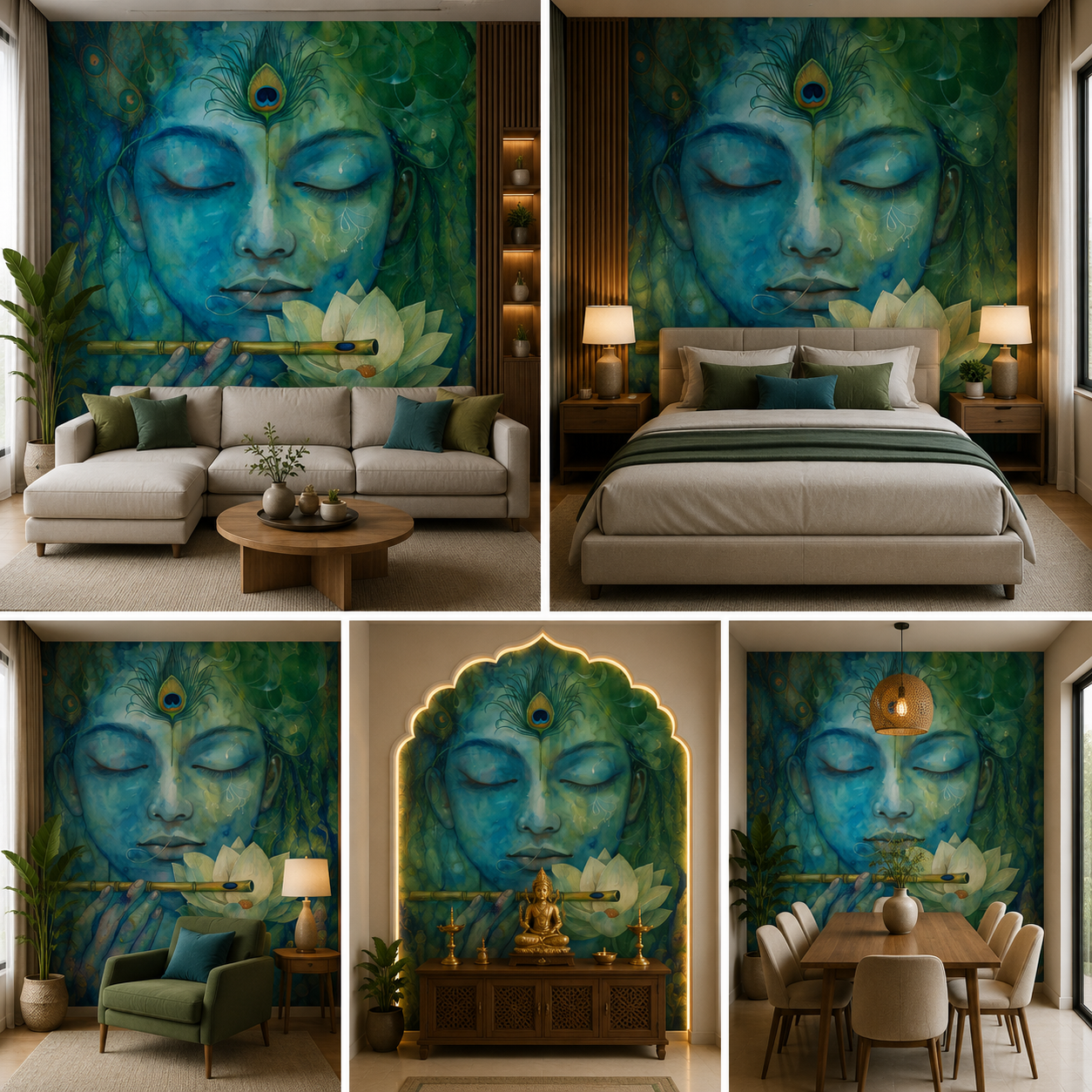 Lord Krishna Wallpaper | Peel & Stick Premium Wallpaper