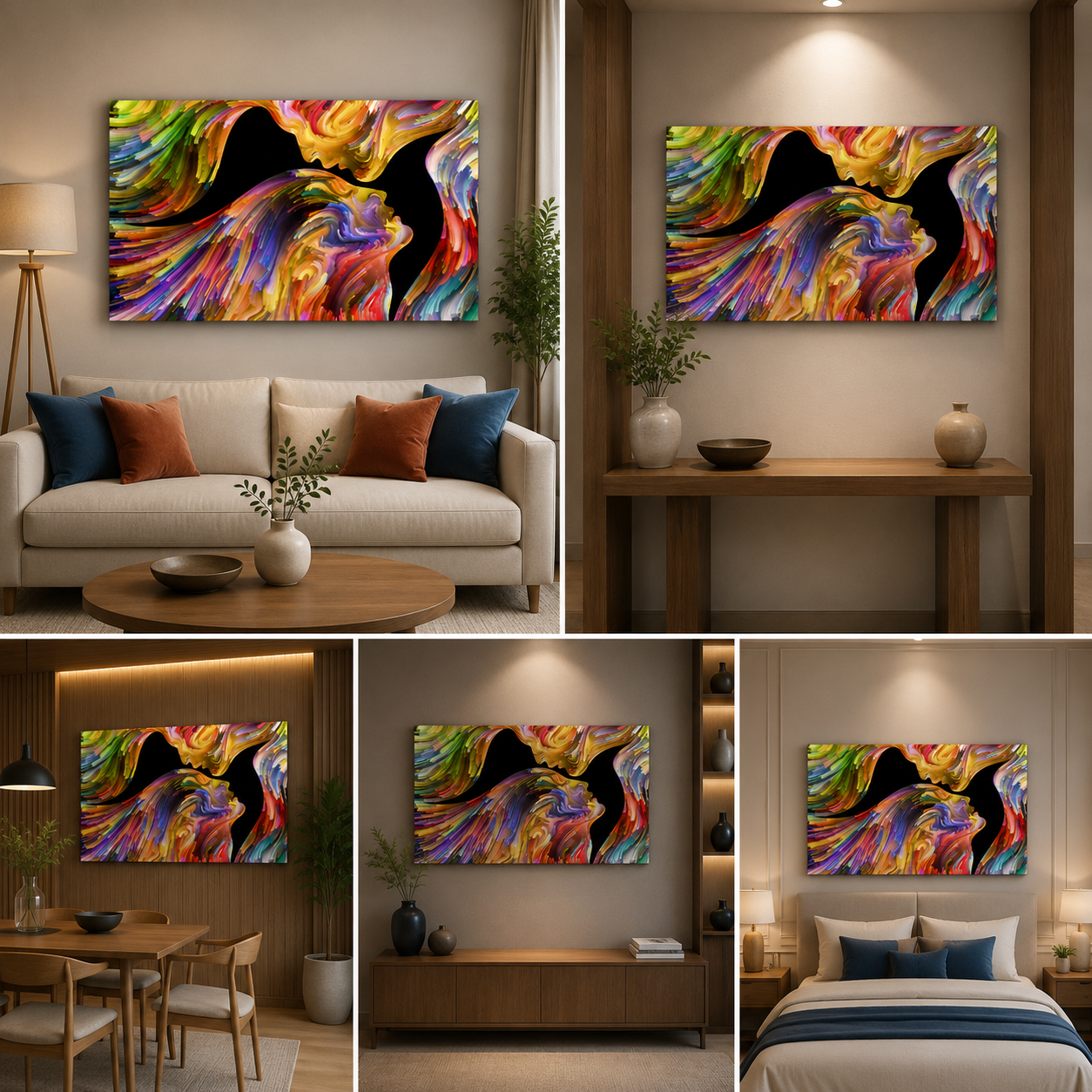 Abstract A Couple Wall Painting Frame for Living Room