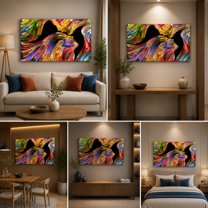 Abstract A Couple Wall Painting Frame for Living Room