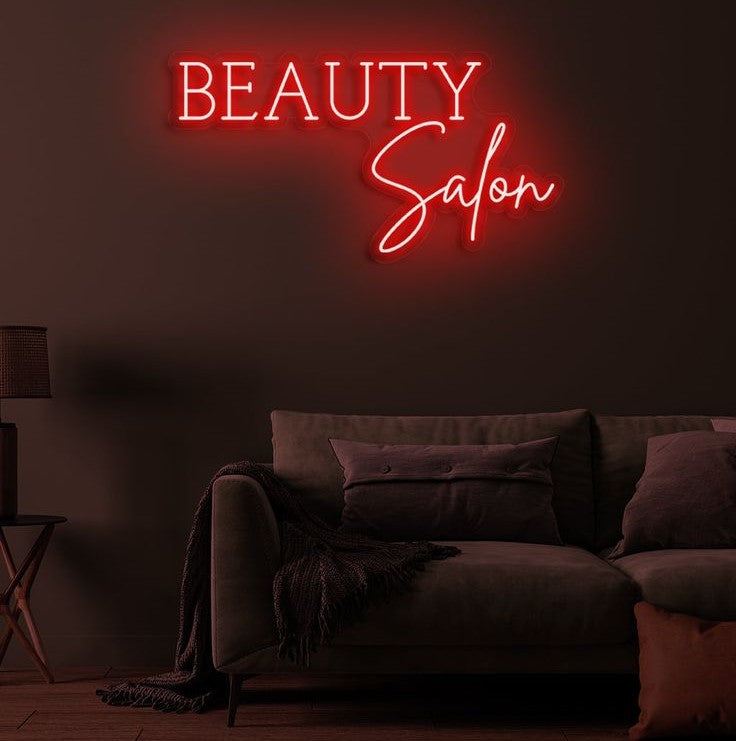 Beauty Salon neon sign board red neon light name plate for salon wall