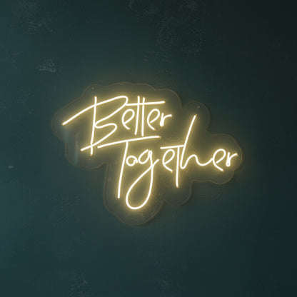better together neon sign board warm white neon light aesthetic wall decor