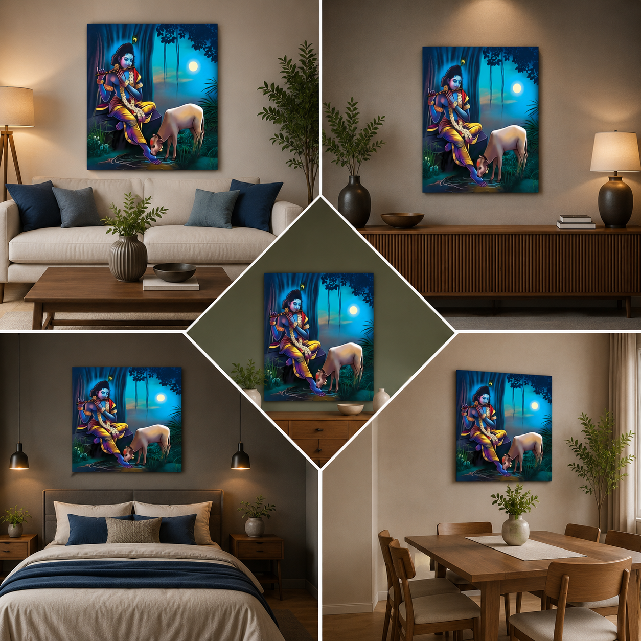Lord Krishna Painting Frame for Wall Decor