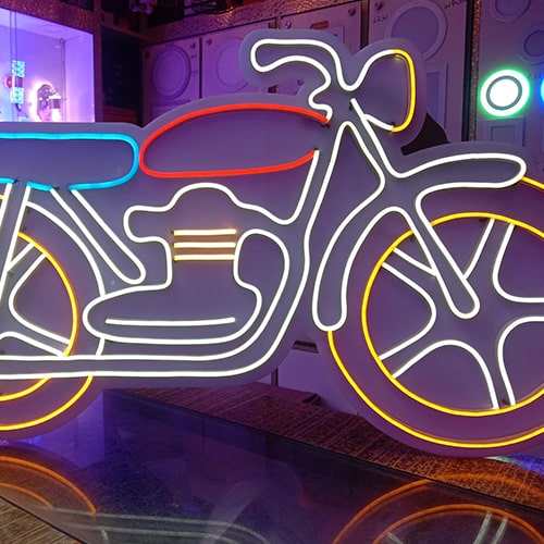 Beautiful Led Neon Light Sign Bike Design 