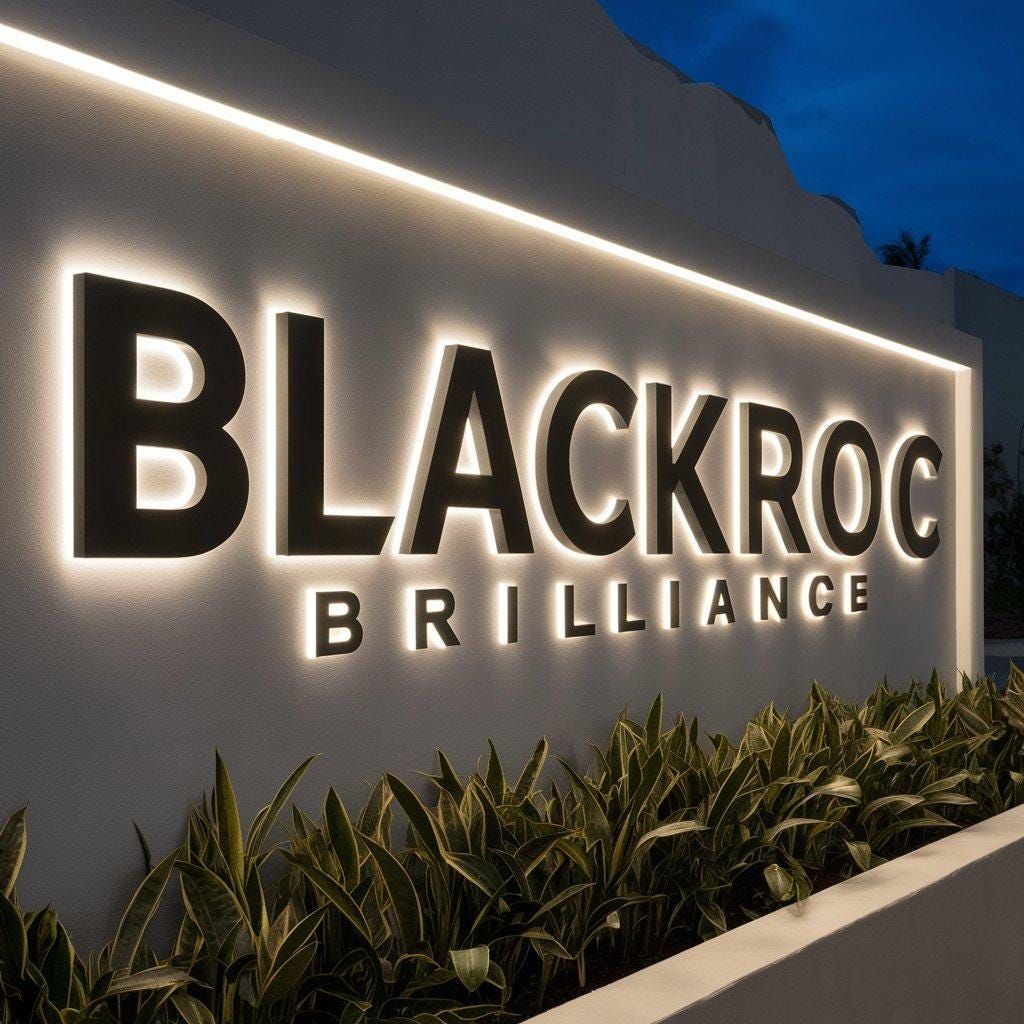 Blackroc Brilliance outdoor backlit 3D acrylic LED sign board with warm white glow branding signage