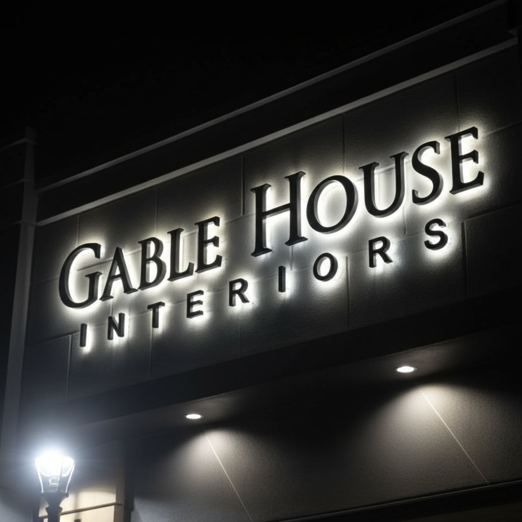 bold white front lit channel letters exterior wall signage commercial building branding