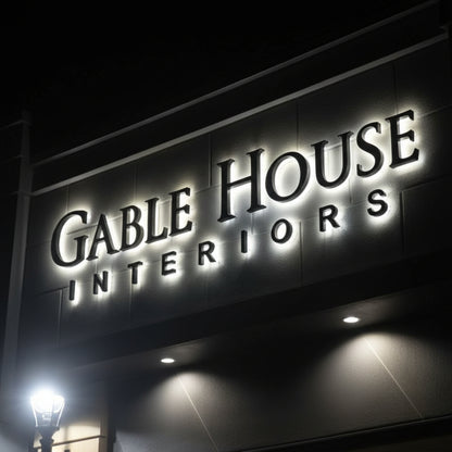 bold white front lit channel letters exterior wall signage commercial building branding