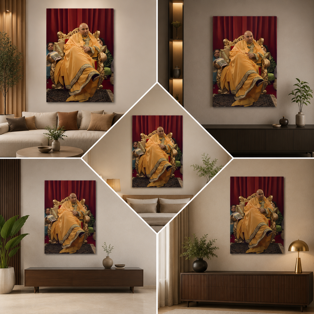 Guruji Swaroop Canvas Painting Frame | Divine Blessings Wall Art for Living Room