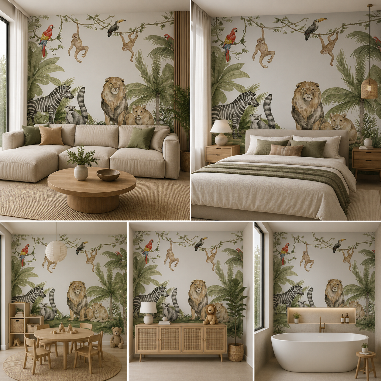 Forest Theme Wallpaper for Children Bedroom