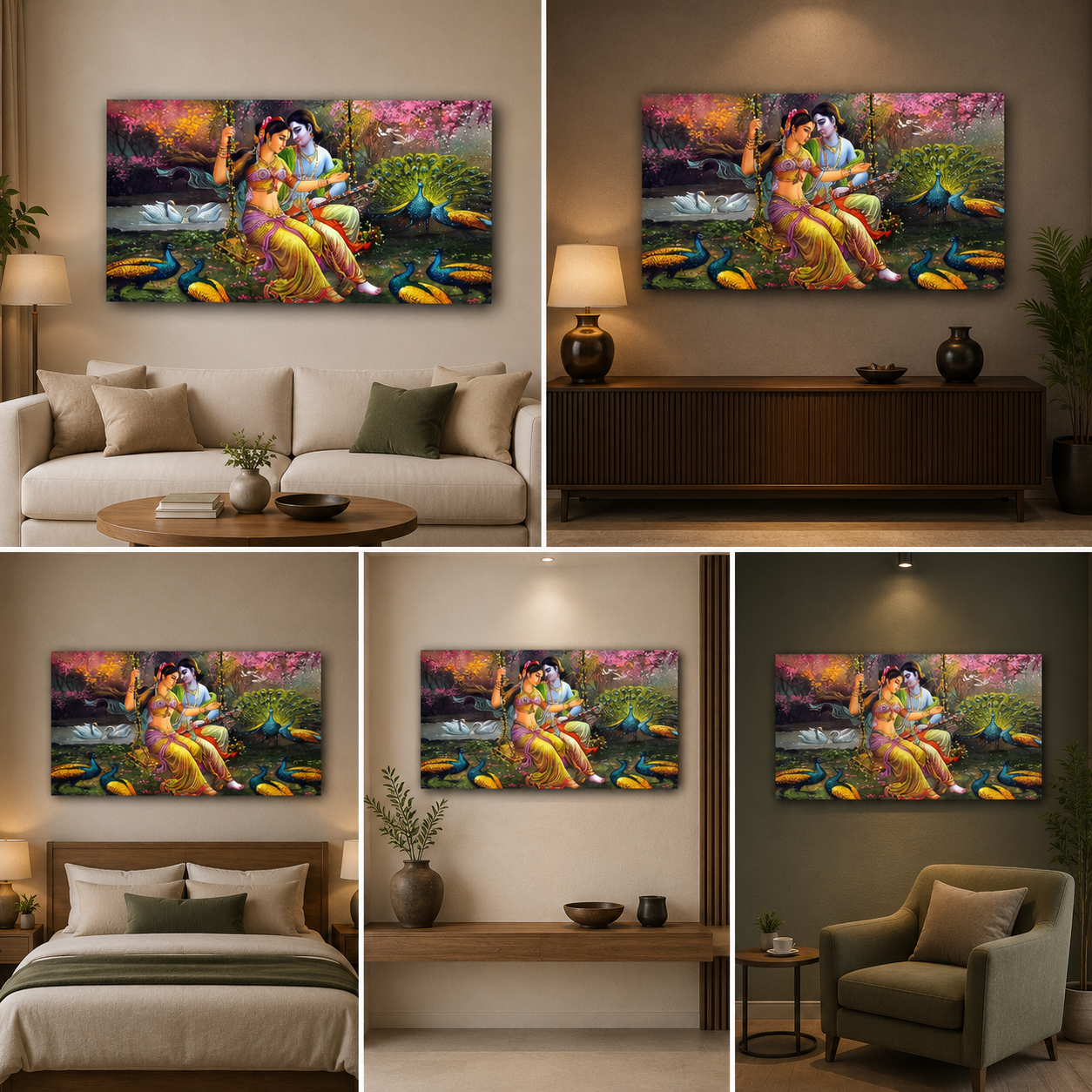 Radha Krishna Painting Frame for Wall Decor