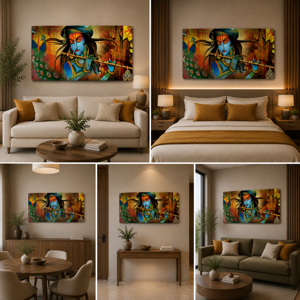 Lord Krishna Wall Painting Frame for Living Room
