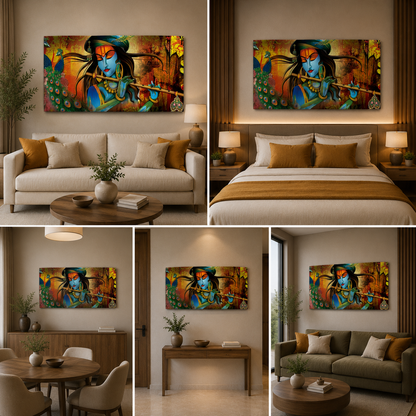 Lord Krishna Wall Painting Frame for Living Room