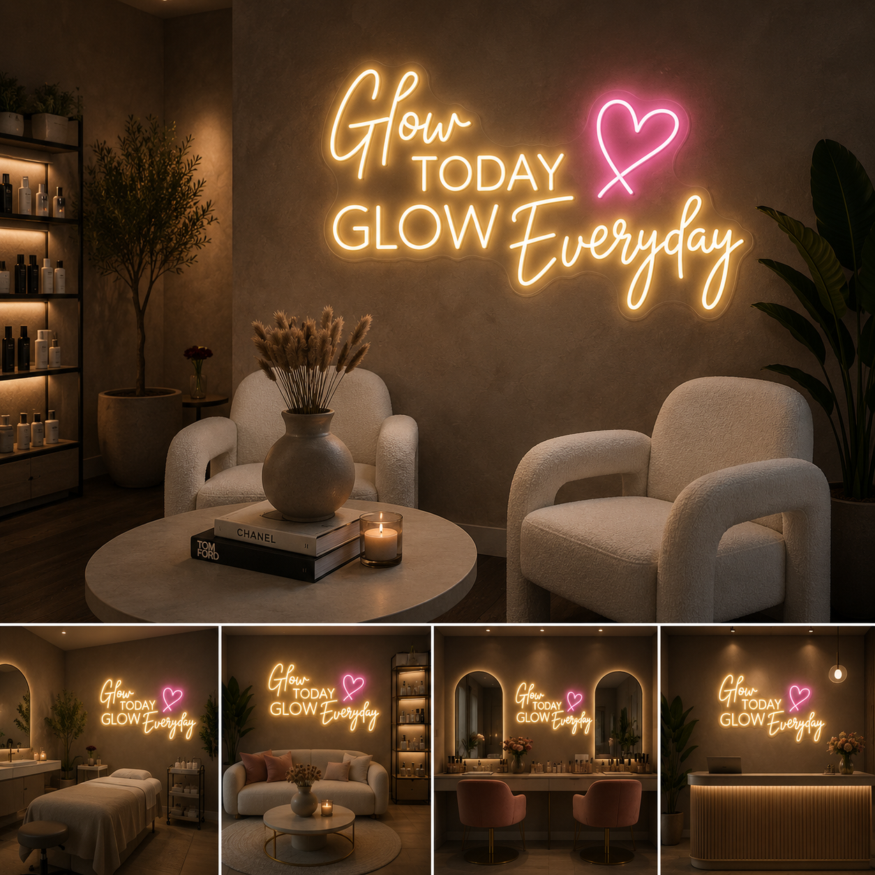 Glow Today Glow Everyday Neon Sign Board – Custom Neon Light (36 By 20 Inches)