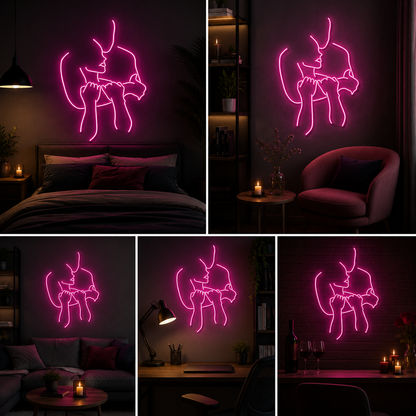 Romantic Couple Neon Sign Board LED Wall Light Big Size Bedroom Decor
