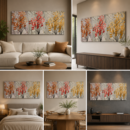Flower Art with Frame for Living Room Wall Decor