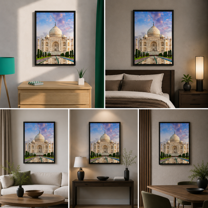 India Taj Mahal Fort Wall Art Frame for Living Room (24 By 36) In