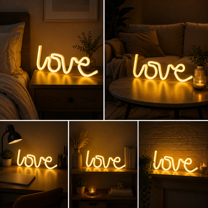 Love Neon Sign Board | Custom Neon Light Signs | Customised Neon Light Name Plate Romantic Wall Decor