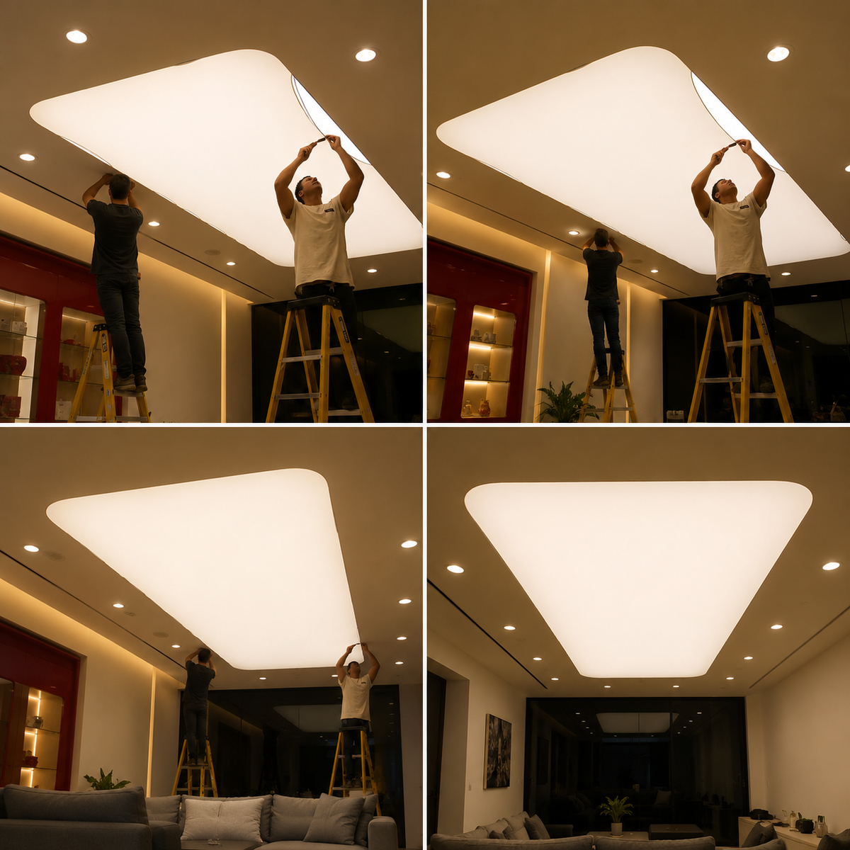 LED Fabric Light Panel | Curved Backlit Ceiling Light for Modern Interiors