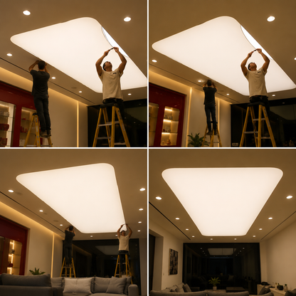 LED Fabric Light Panel | Curved Backlit Ceiling Light for Modern Interiors